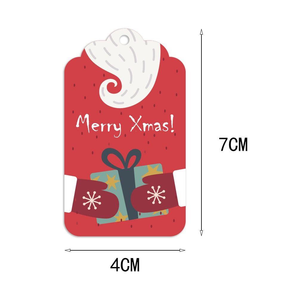 50Pcs Cartoon Pattern Christmas Gift Tag Color Printed DIY Gift Wrapping Label  Holiday