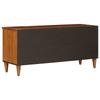 TV Stand with Shelf Walnut Finish 100 X 33 X 46 Cm Solid Mango Wood