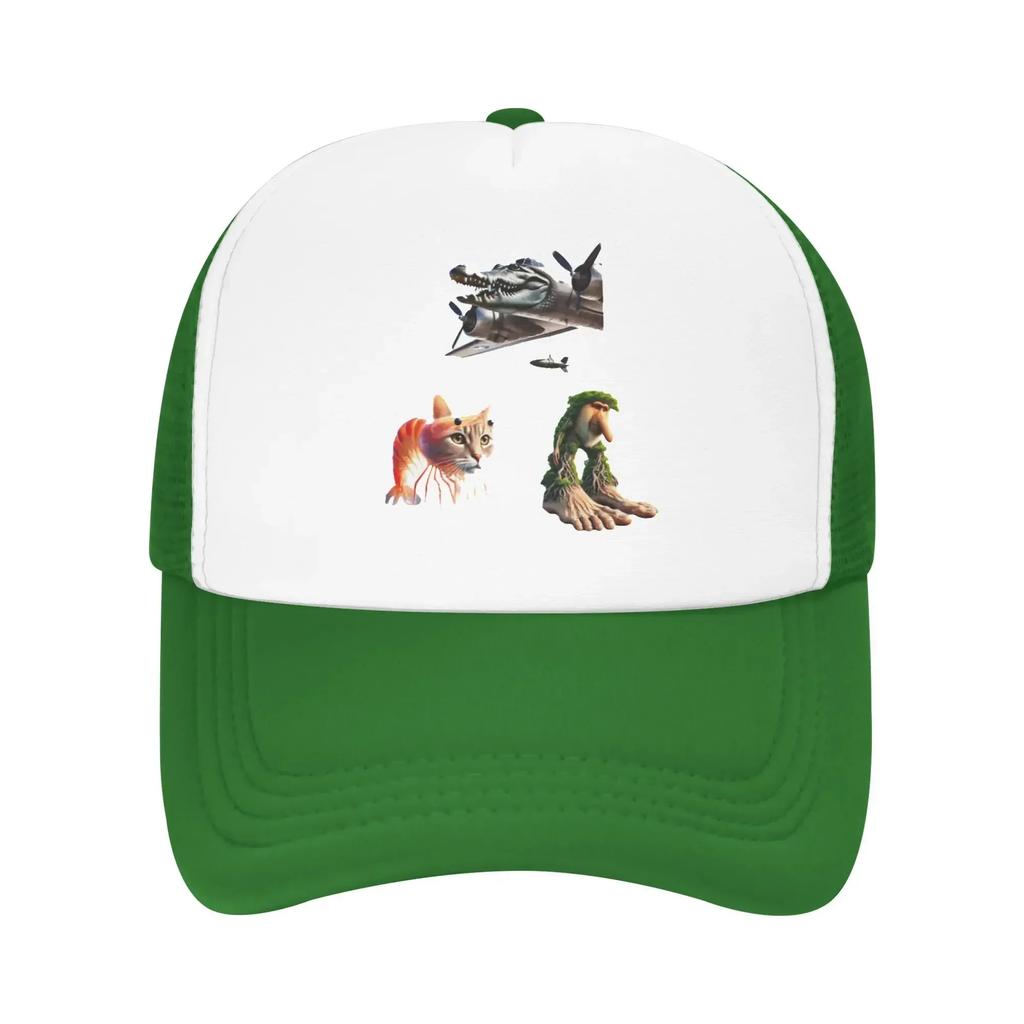 Italian Brainrot Pack Character combinations 2 Cat Pool Party Mesh Baseball Caps Women Camping Male Hunting Sun Hats Peaked Cap