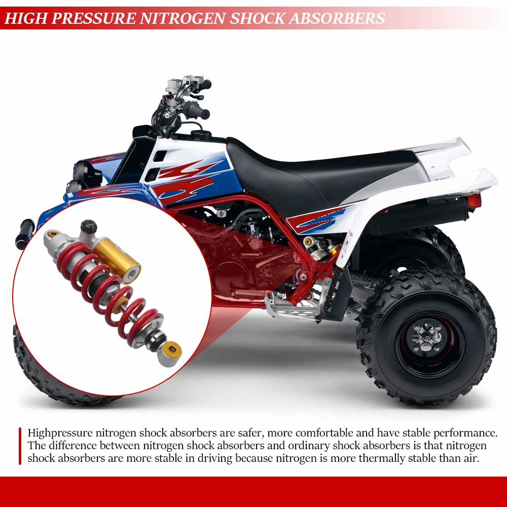 Black White Red 345mm Rear Air Shock Absorber Solid Steel+Aluminium Alloy For Yamaha Banshee 350 YFZ350SE Special Edition 2005