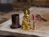 Small Manjusri Bodhisattva Buddha Statue Gold by Sculptor Keishu Original model in the Year of the Zodiac guardian Takaoka Bronze Bosatsu (7.2cm,
