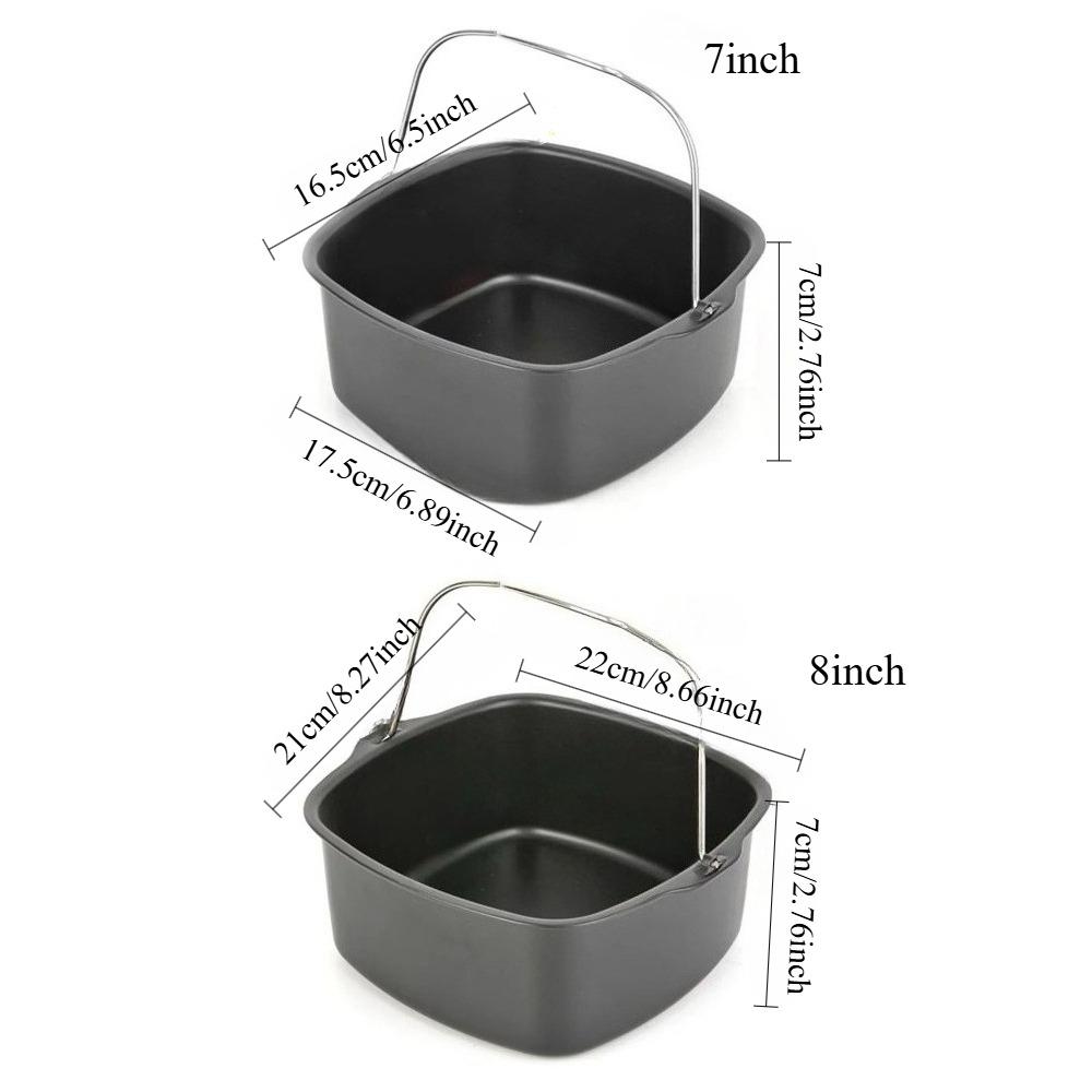 Air Fryer Cake Pan Non Stick Air Fryer Cake Barrel Air Fryer Pizza Baking Pan for Cake Baking Tray Basket Air Fryer Accessories
