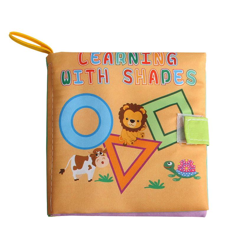 

Оптовая продажа детской познавательной тканевой книги, развивающая книга для раннего обучения, устойчивая к разрывам, на английском языке, с животными леса и океана Shape