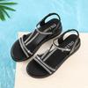 Sandals for Women Roman Style Flat Rubber Diamond Woman Shoes Open Toe Comfort Low Price Daily Casual Vintage Anti Slip Hot Pvc