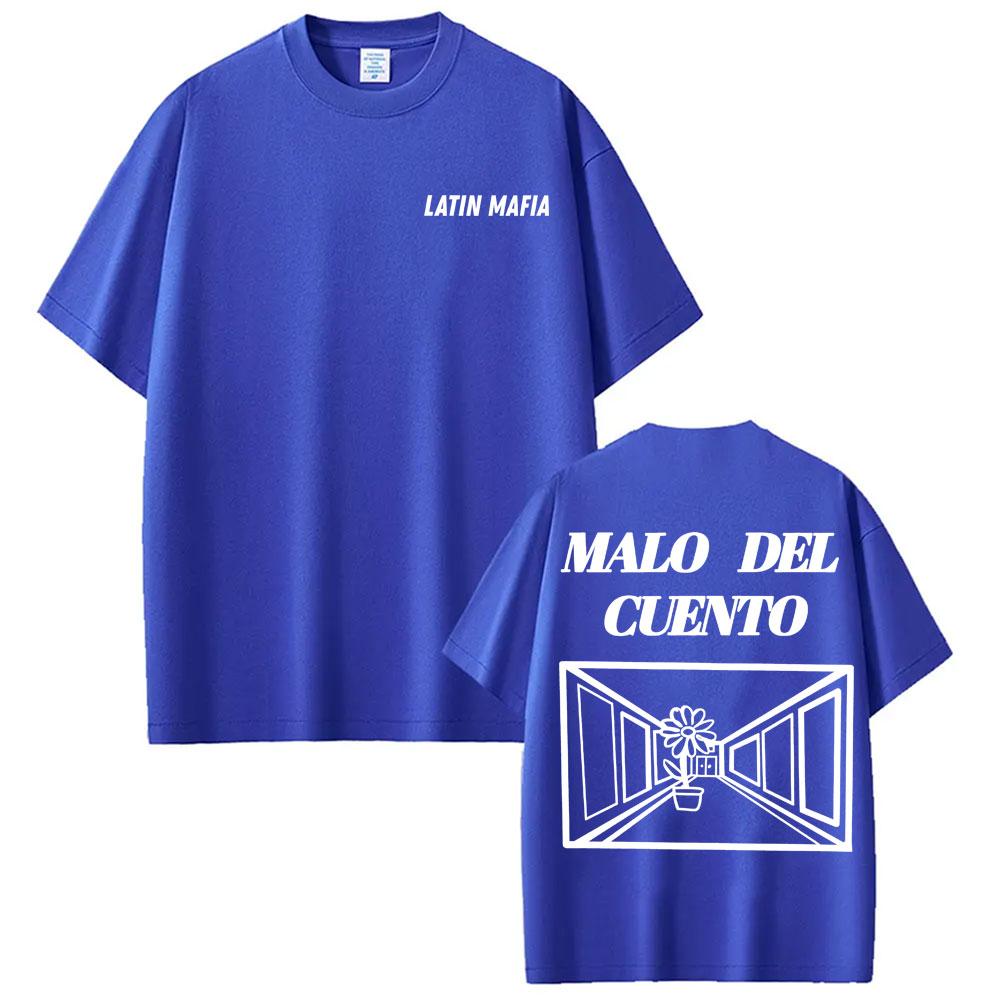 Band Latin Mafia Malo Del Cuento Graphic Tee Shirt Unisex Women Casual Crewneck Oversized T Shirts Harajuku Vintage Gothic Tshirts