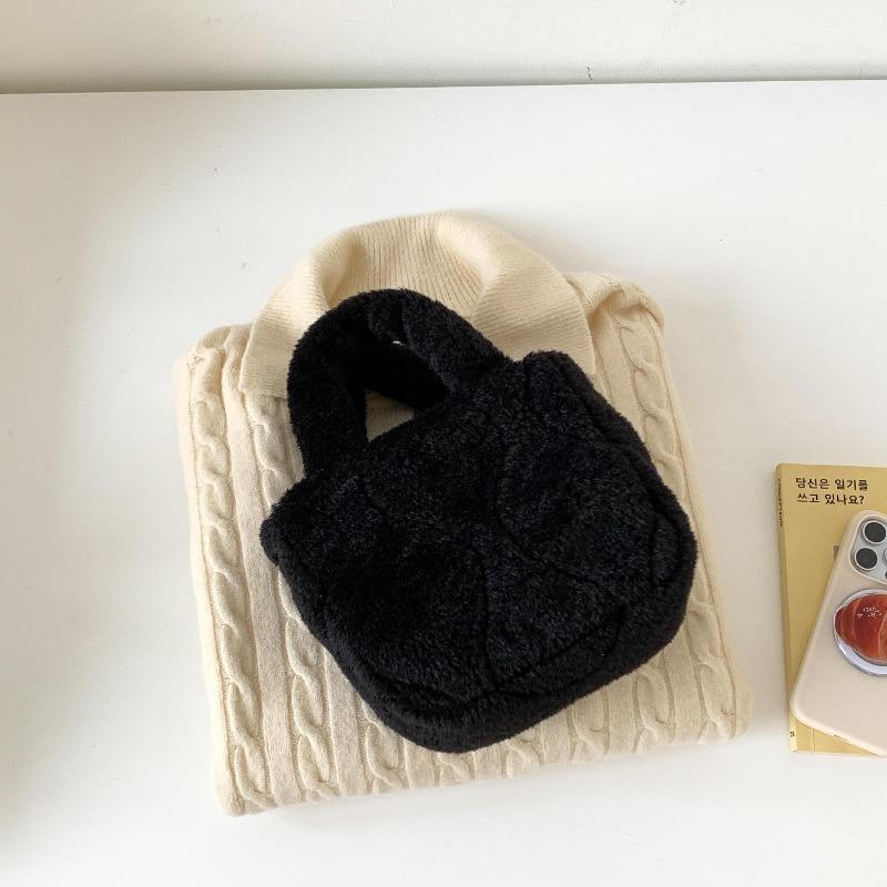 

Retro plush bag autumn and winter new car line handbag small bag versatile messenger small bag чёрный