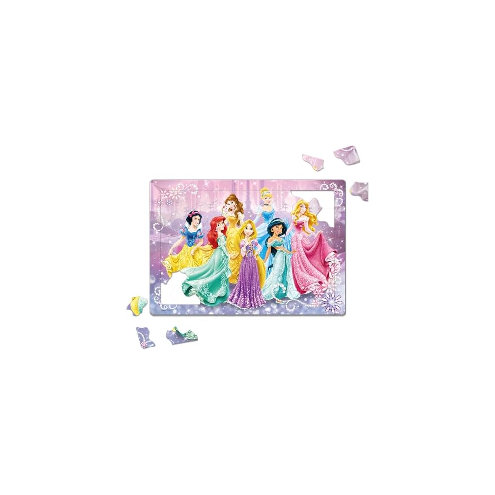 Tenyo Disney Princess Child Puzzle Set 55/66/80 Pieces Antibacterial Coating Storage Cover for Kids Ages 3 and Up