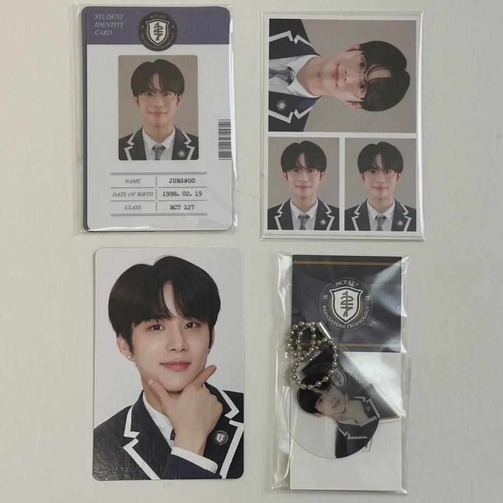 Nct Jeongwoo School Kit Photocard Id Photo Keyring Set