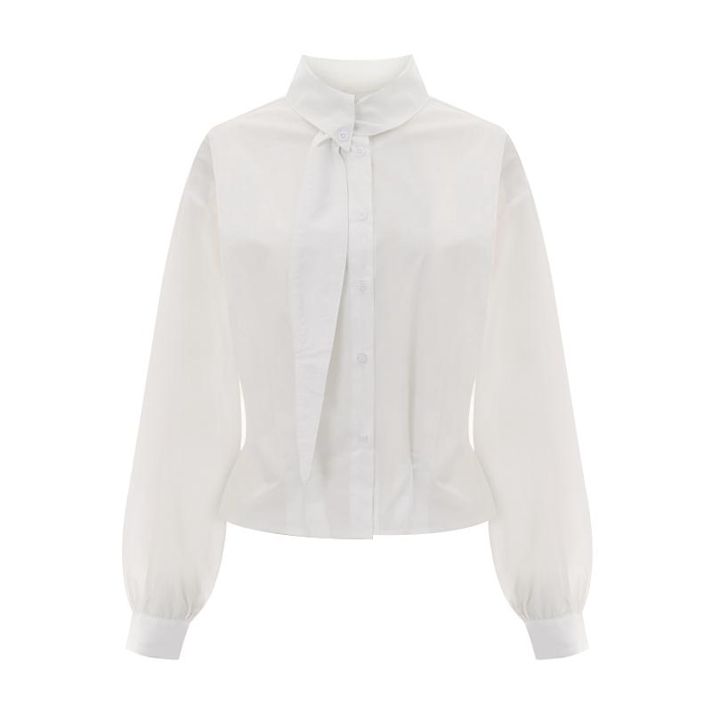 TVIEW Hole Tie Pin Tuck Shirt Blouse_V6A-Cbl032