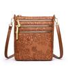 Stylish Embossed Floral Crossbody Bag for Women – Multi-Zipper Mini Shoulder Bag with Elegant Design