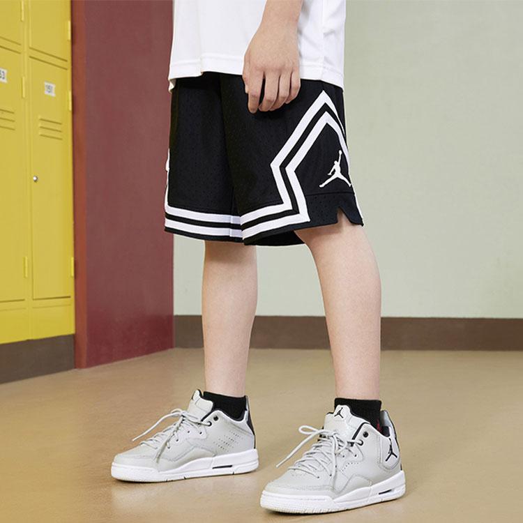 Jordan Logo Print Striped Casual Sports Shorts For Kids Kids Bottoms Black DR8097-010