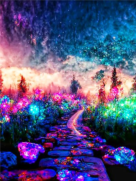 Diamond Painting New Collection Fantasy Waterfall Full Square/round Embroidery Mosaic Colorful Tree Landscape Home Decor