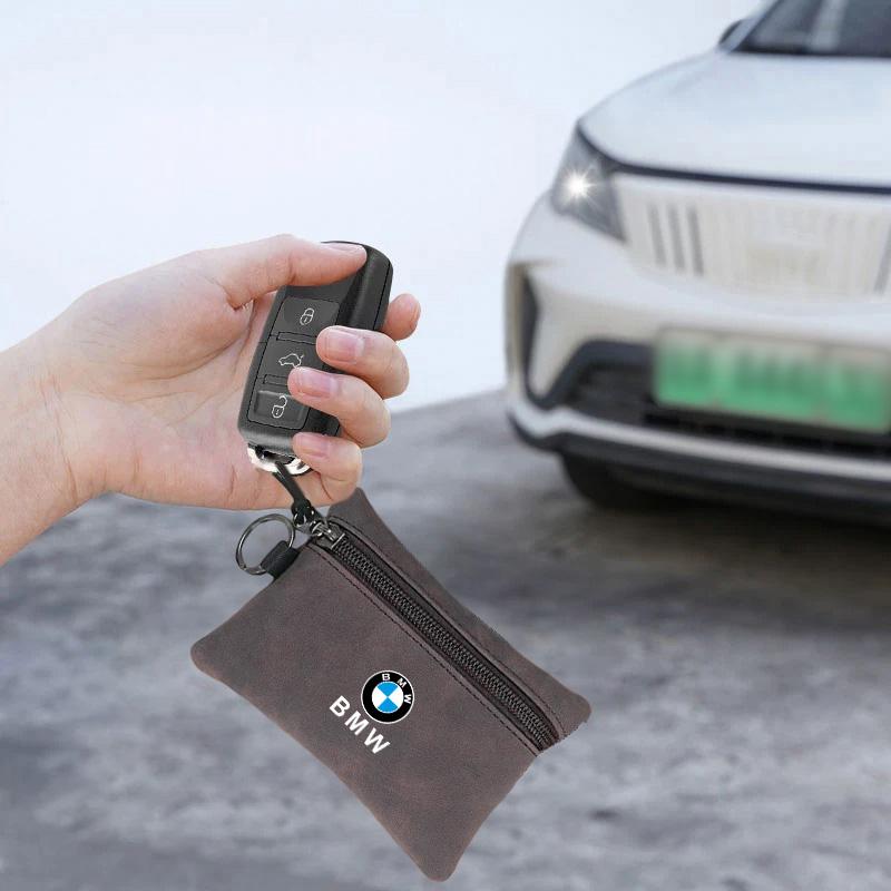 Portable Suede Car Key Bag Zipper Wallet Card Coin Pouch for BMW M3 M4 M5 E39 E46 E60 E90 X1 X3 X5 X6 X7 F10 F20 F30 Accessories FLVCM1