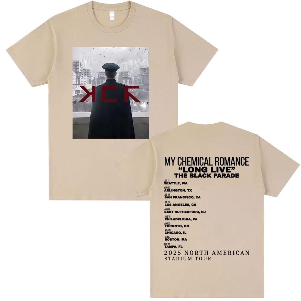 2025 Summer Punk Band Long Live My Chemical Romance Black Parade Tour Tshirt Gothic Emo Super Shortsleeved Cotton