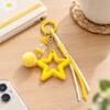 Star Keychain with Decorative Ball and Acrylic Charm, Spring-Gate Clasp and Cord Details for Keys, Bags, and Zipper Pulls
