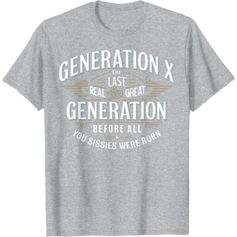 Men's Women Funny Generation X Ironic Humor T Shirt with Donkey Cotton Tee Streetwear Oversized Summer Loose Novelty Top Casual
