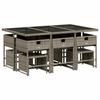 VidaXL Ensemble à Manger de Jardin avec Coussins 11 pcs, Table et Chaises à Dossier Rabattable, Meubles d'Extérieur Patio 3211328