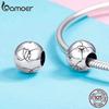 BAMOER 925 Sterling Silver Blue Blossom Flower Magic Star Round CZ Bead Fit Charm Silver Original Bracelet & Jewelry