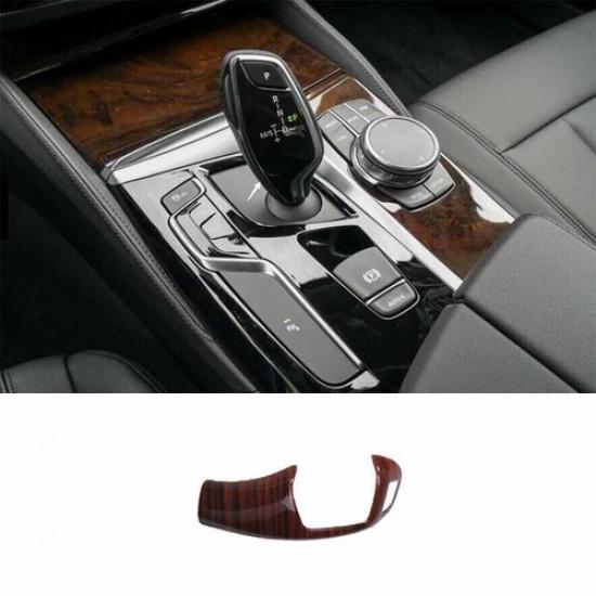 Red Wood Grain For BMW 5 Series Central Console Gear Shift Knob Cover 2018-