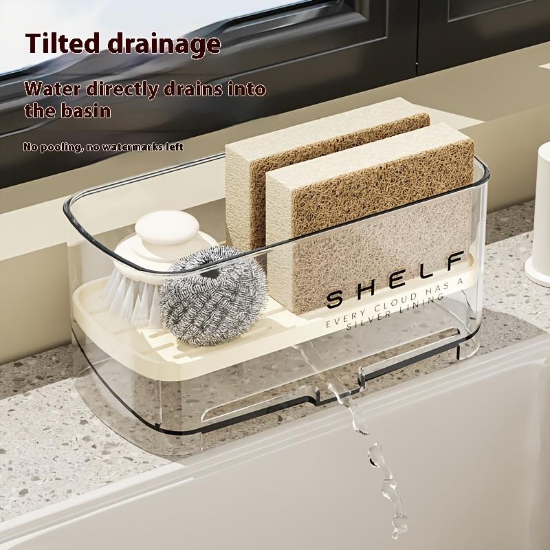 Sink countertop drainage rack  multifunctional kitchen dishcloth and sponge storage rack  countertop drainable storage rack
