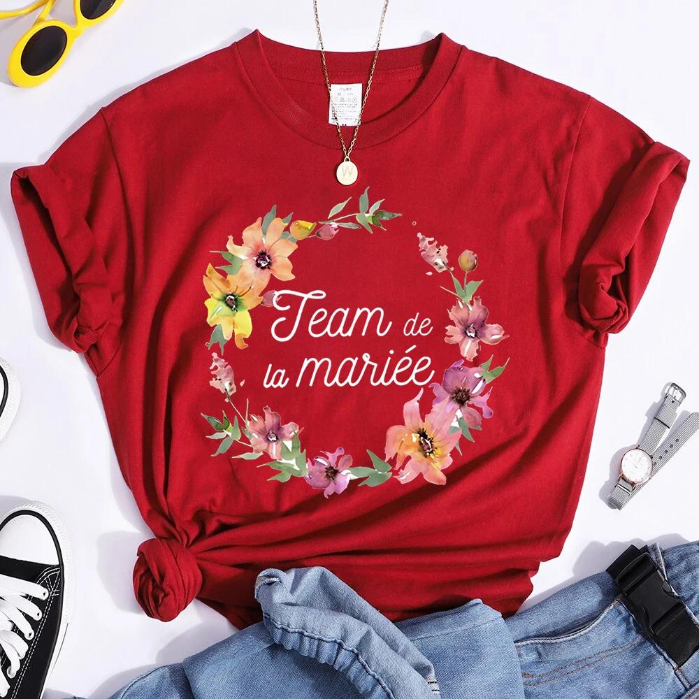 Brautjungfer Team Braut Passendes T-Shirt Brautparty Oberteile EVJF T-Shirt für Braut Team Brautdusche Geschenke ROT Junggesellinnenabschied Shirts