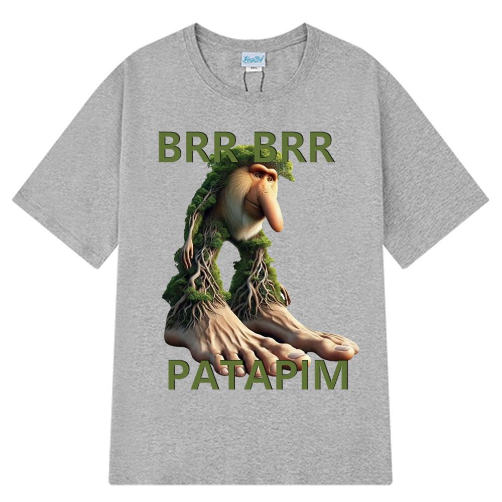 Brr Brr Patapim T Shirt Funny Italian Brainrot Meme Graphic Tshirt Unisex Women Summer 100 Cotton Cozy Soft ONeck Tshirts Tops