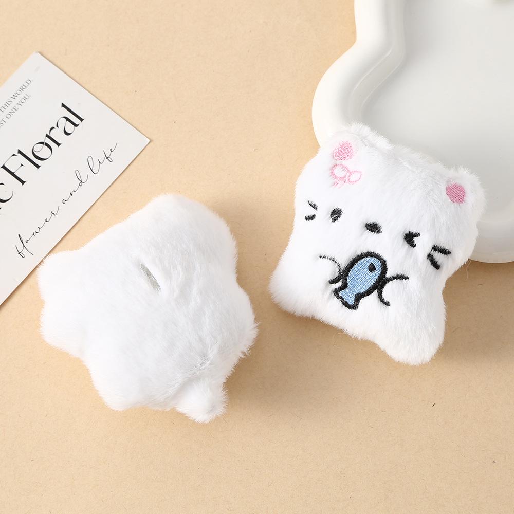 Cute Animal Plush Brooch & Keychain Backpack Pendant - DIY Kitten Ornaments
