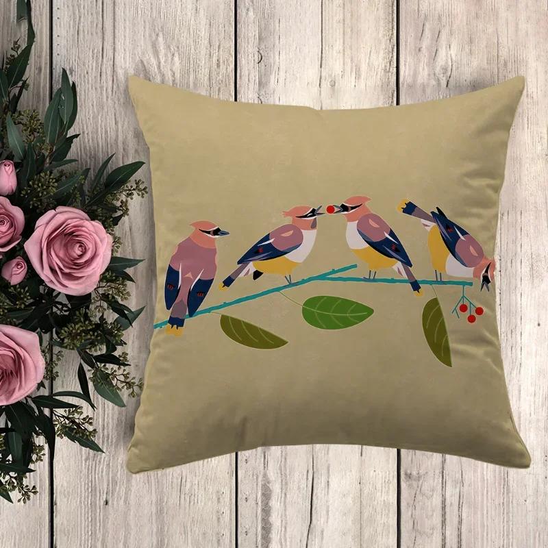 

Аниме Подушка Птица Декоративные Наволочки Чехлы для Подушек для Постельных Подушек Диванных Подушек Наволочки Осенний Декор 66x66cm бордовый