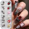New nail art accessories Halloween dark gem spider skull ghost hand metal alloy nail accessories