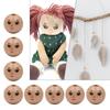 20Pcs/set Wooden Doll Head Beads for DIY Jewelry Making and Crafts Cute Smiling Face Loose Beads Wood Round Spacers