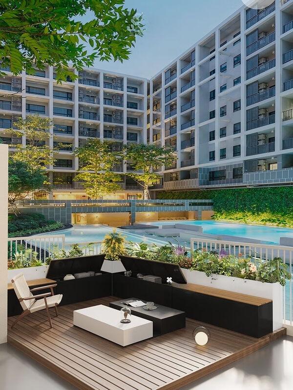 Outdoor Terrace Seating Planter Combination