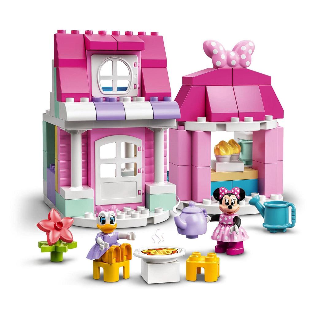 LEGO Duplo Minnies Haus und Café 10942, ein Spielzeugbaustein-Geschenk für Kleinkinder und Babys, mit Tieren und einem Haus für Jungen und Mädchen ab 2 Jahren.