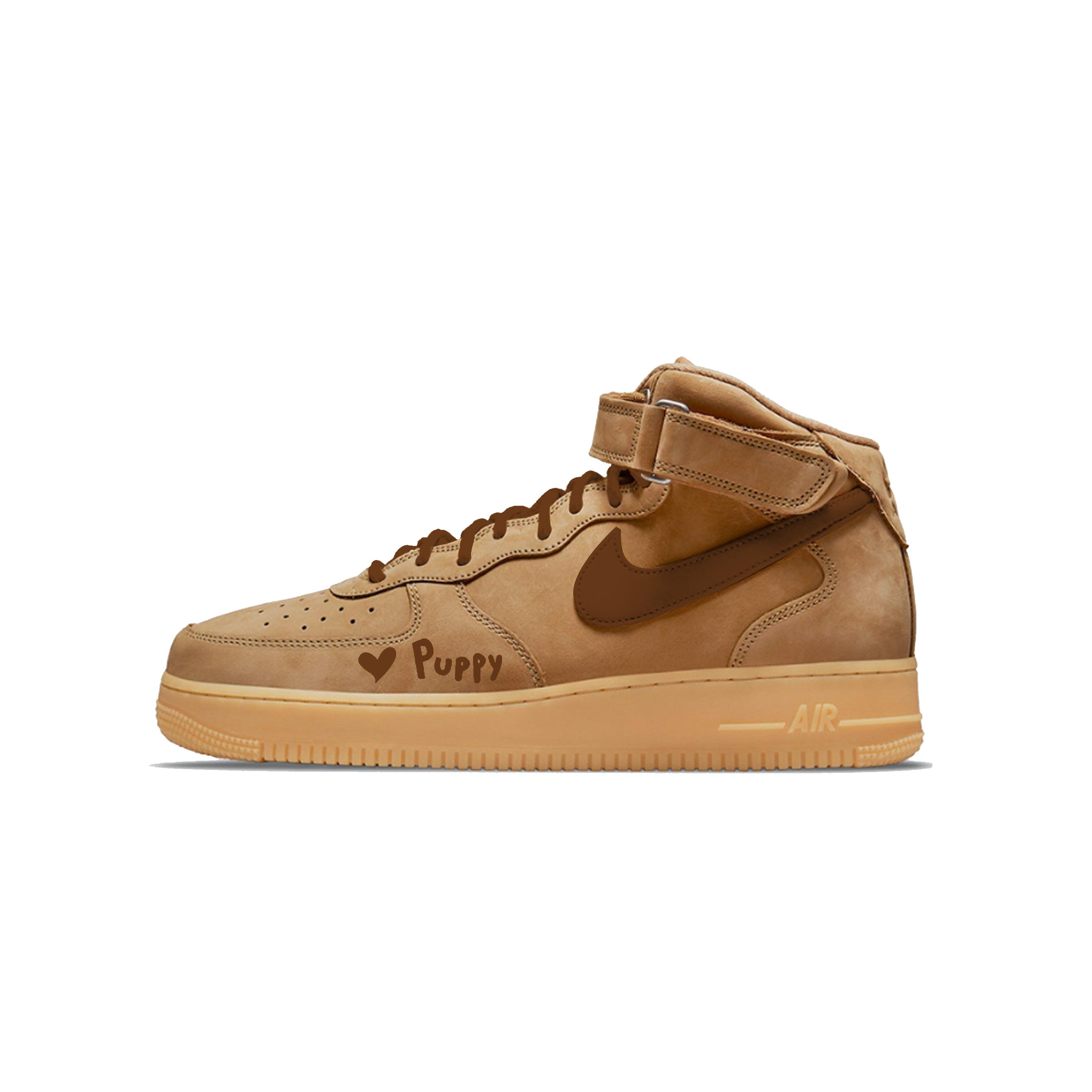 

Nike Air Force 1 Sincere Wheat Cushioning, Wear Resistant Mid top Skateboard Shoes Unisex Brown DJ9158-200(Team1274-) 40.5