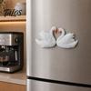 3D Fridge Magnet Couple Swan Shape Refrigerator Magnet, Resin Decorative Kitchen Magnets for Whiteboard Locker Door Heavy Duty