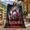 Chainsaw Man Custom Name Flannel Blanket Personalized Soft Warm Plush Throw Blanket Customized Gift for Family Friends