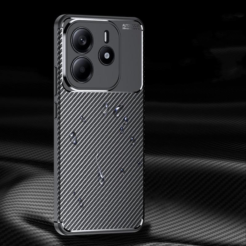 Für Redmi Note 14 4G Hülle Für Redmi Note 14 Hülle Kohlefaser Stoßfest Silikon Schutz Bumper Redmi Note 14 4G Fundas