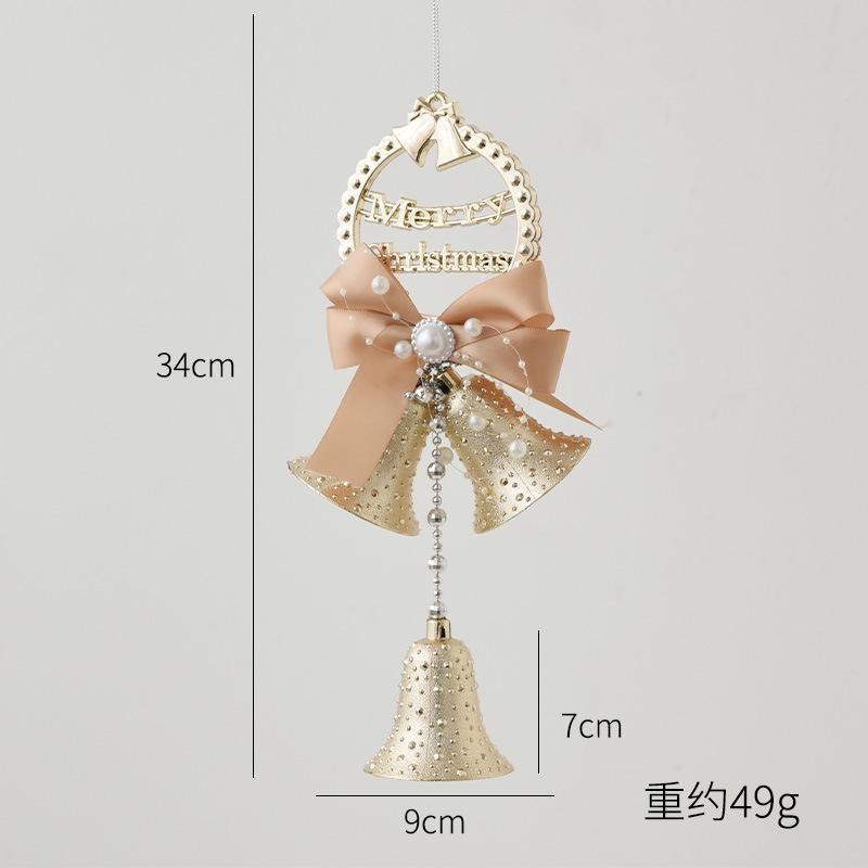 Christmas decorative plastic electroplated bell strings, hotel and shopping mall Christmas tree decoration pendants