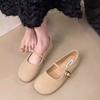 Summer Thin Real Soft Leather Breathable French Mary Jane Shoes Soft Sole Women's Shoes Shallow Mouth Single Shoes with Skirt Small Leather Shoes