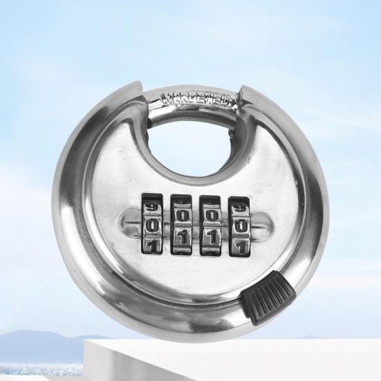 4 Digit Combination Disc Padlock Stainless Steel Weather-proof Disc Lock for Trailer
