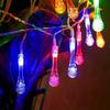 Battery Powered LED Fairy String Lights Raindrop Style Outdoor Waterproof for Christmas Wedding Party Holiday Garden Patio Decorative Lighting