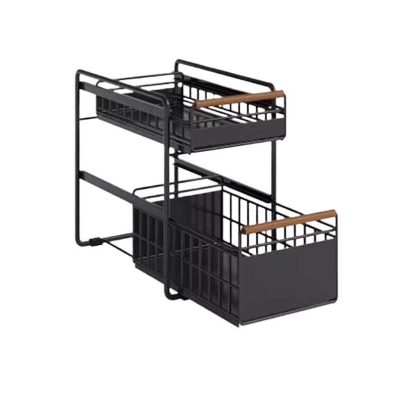 Kitchen Countertop Double Layer Pull-out Storage Basket