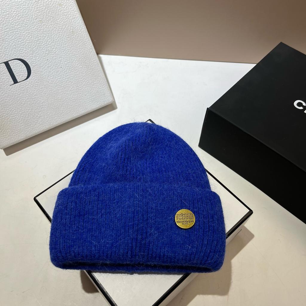 Winter High-Quality Rabbit Fur Knitted Hat Northern Cold Warm Soft Waxy Ear Protection Wool Hat Simple Cold Hat