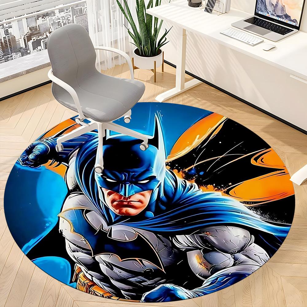 1pc Batman Hero Office Round Area Rug, Under Office Chairs Bedroom Living Room Home Decor, Room Deco, Available in Various Sizes