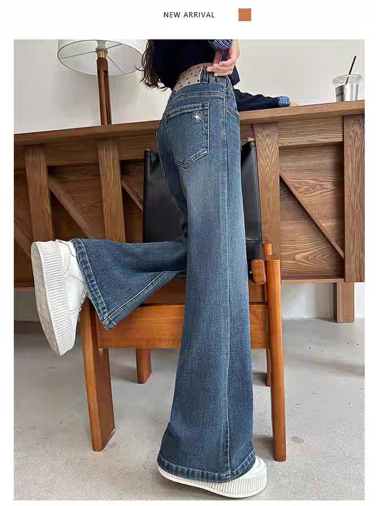 Girls' Plus Velvet Flare Jeans: Autumn/Winter 2025 - Thickened Casual Pants for Big Kids