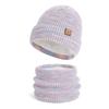 Winter hat, scarf, gloves, three-piece set, fleece warm knitted wool hat, women's outdoor cold-proof ear protection, pullover hat
