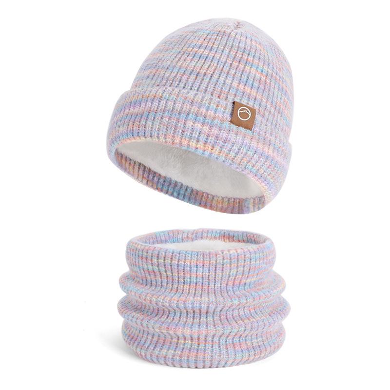 Winter hat, scarf, gloves, three-piece set, fleece warm knitted wool hat, women's outdoor cold-proof ear protection, pullover hat