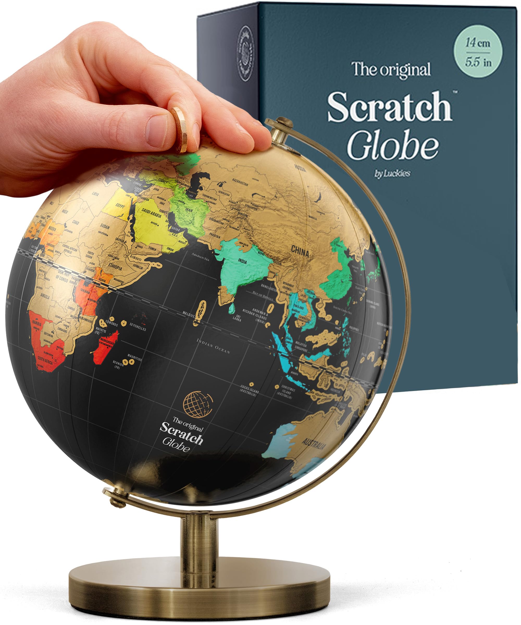 

Luckies - Scratch Off World Map Scratch Off World Map Globes for Adults Scratch Off Maps and Travel Maps Desk Gadgets & Desk Decor for Men