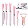 Pink Six Piece Stainless Steel Kitchen Knife Set Color Gift Box Set Knife