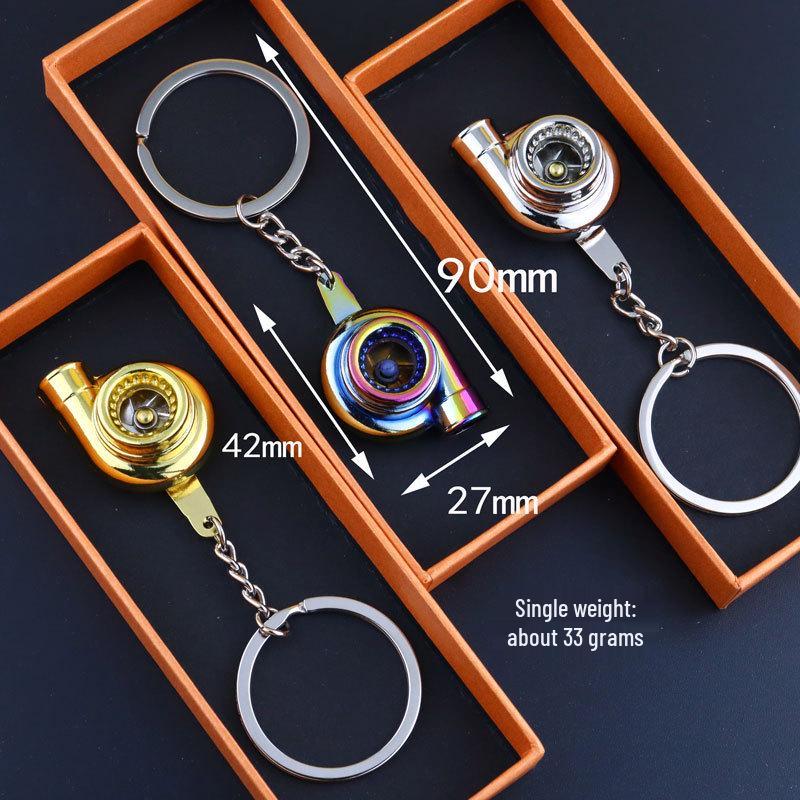 Creative Turbocharger Keychain: Metal Turbo Keychain Pendant for Car Enthusiasts