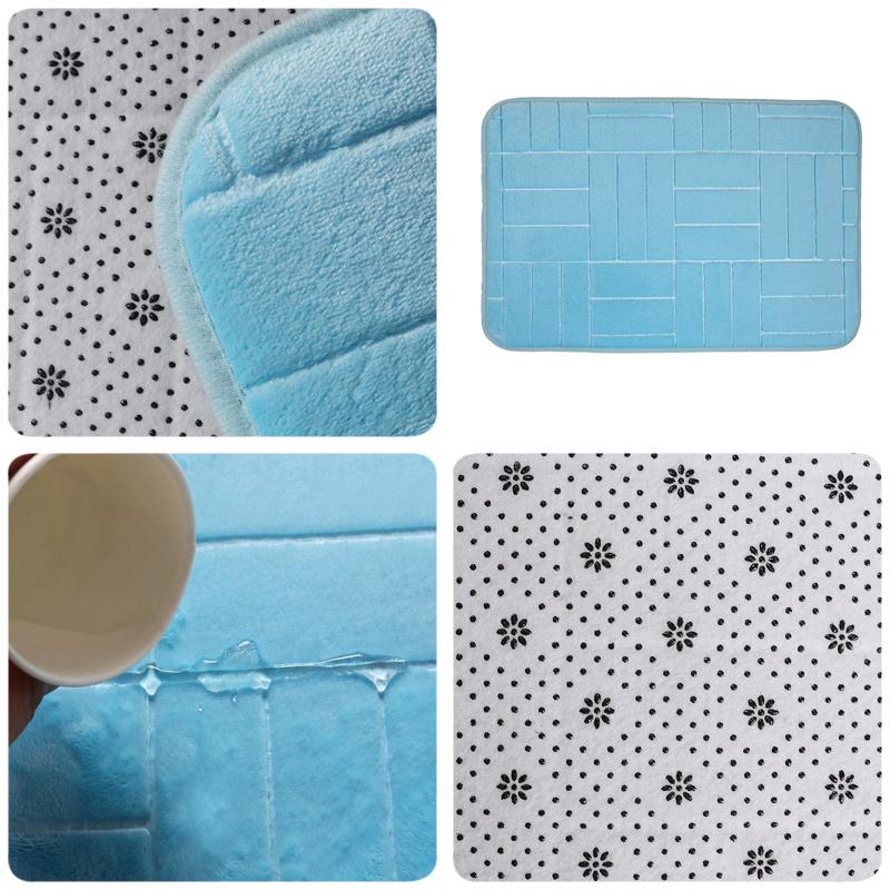 1PC Striped Memory Embossed Bathroom Mat Soft Comfortable Absorbent And Quick Drying Bathroom Mat Machine Washable Door Mat